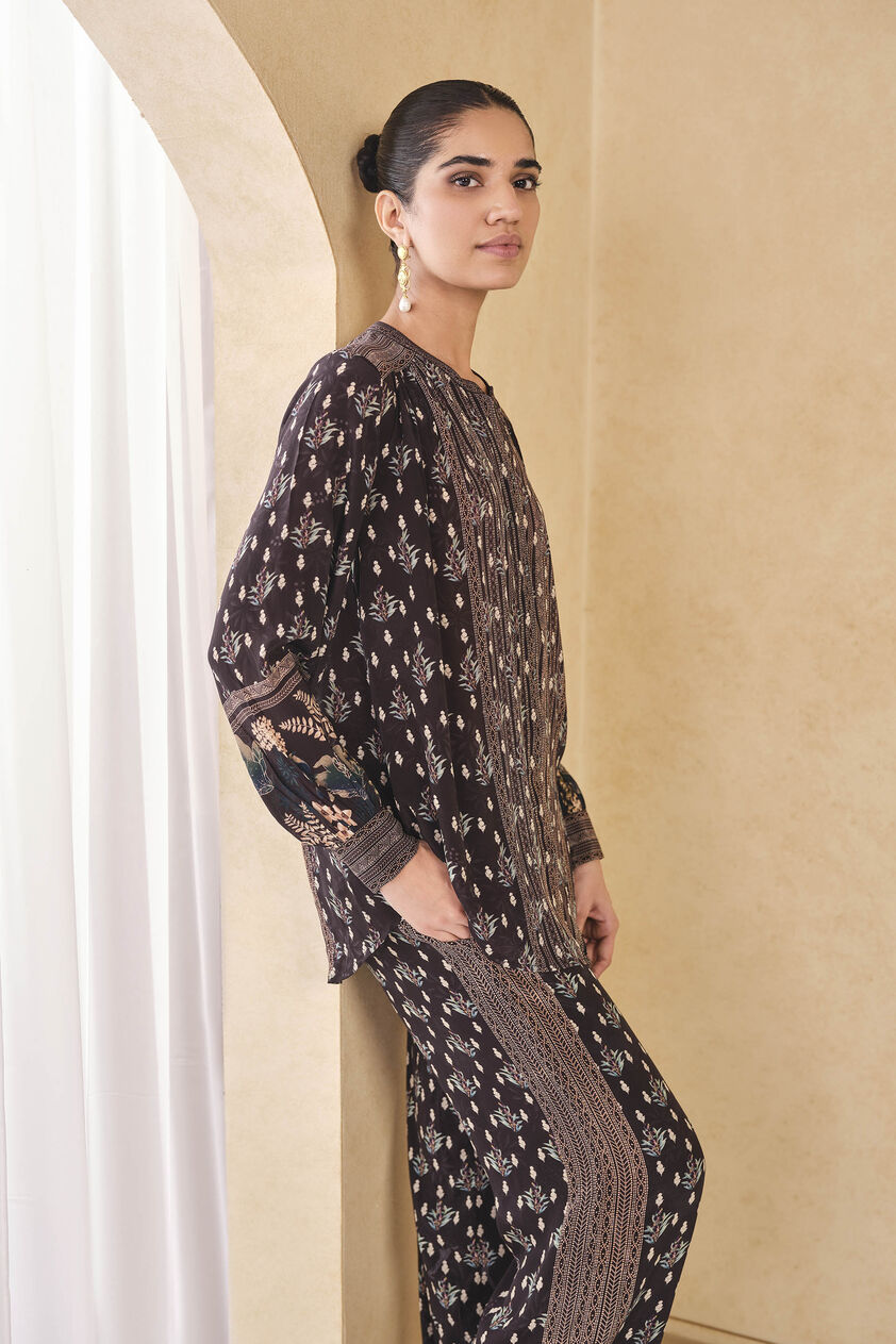 Audun Printed Co-ord Set - Black, Black, image 5